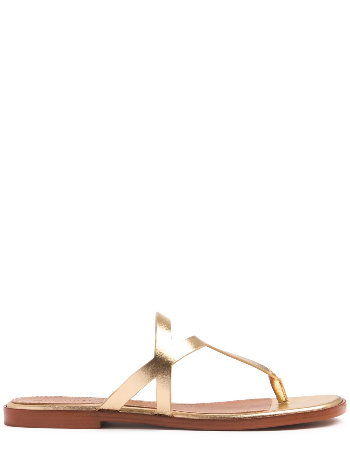 Zimmermann 10mm Bay Leather Thong Sandals In Gold