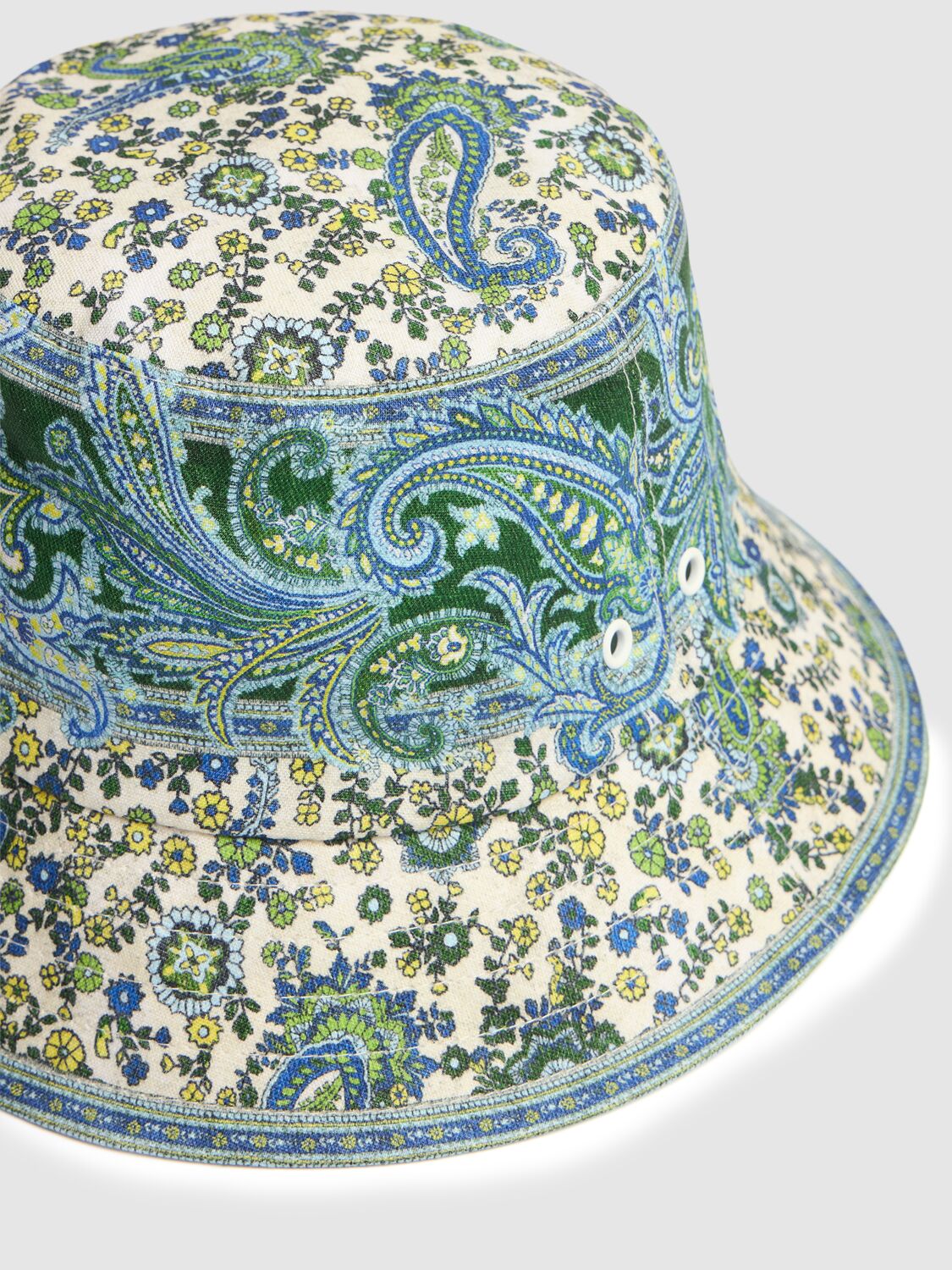 Shop Zimmermann Printed Canvas Bucket Hat In Green Paisley