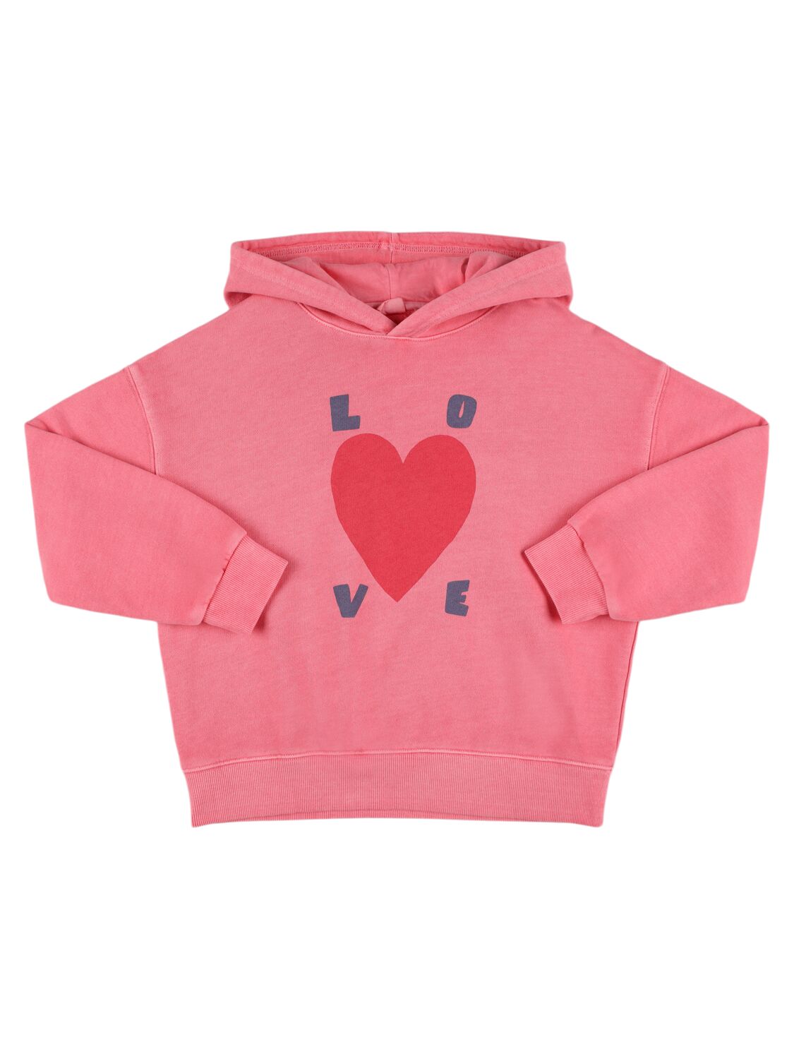 Jellymallow Kids' Printed Cotton Hooded Sweatshirt In Pink