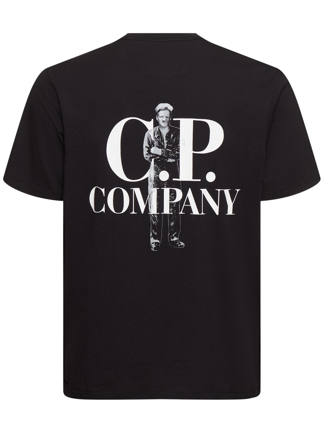 Shop C.p. Company 30/1 Jersey Bold British Sailor T-shirt In Black/white