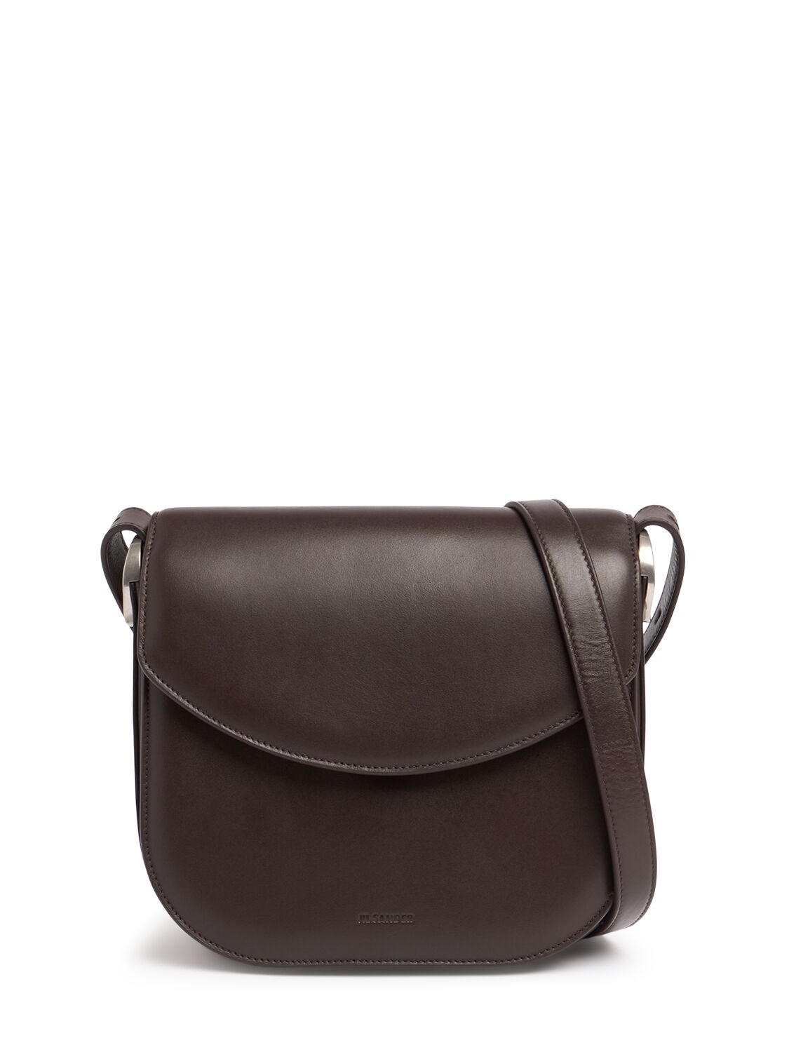 Jil Sander Medium Coin Crossbody Leather Bag In Brown