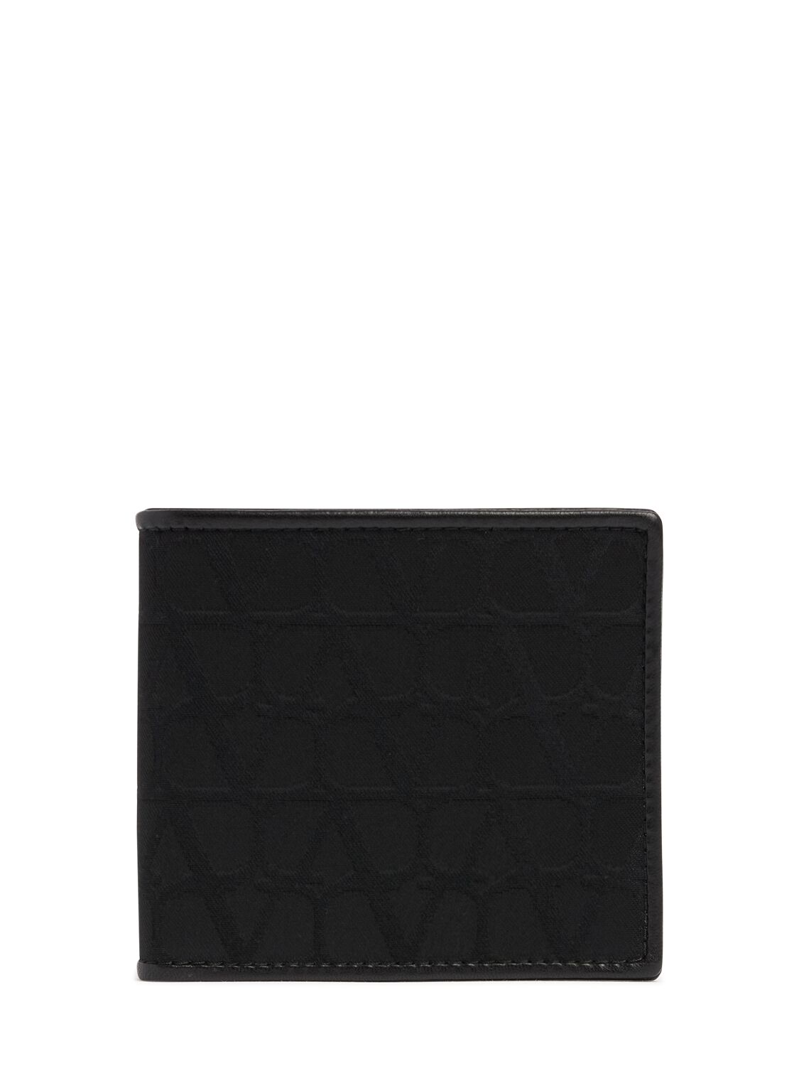 Valentino Garavani Toile Iconograph Billfold Wallet In Black