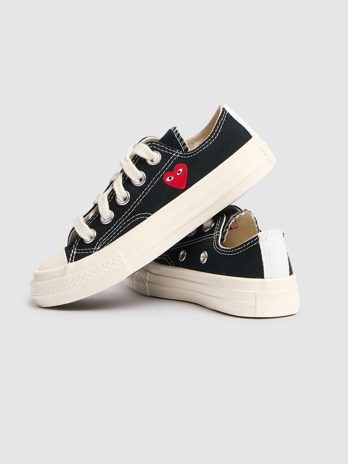Shop Comme Des Garçons Play Play Converse Cotton Low Sneakers In Black