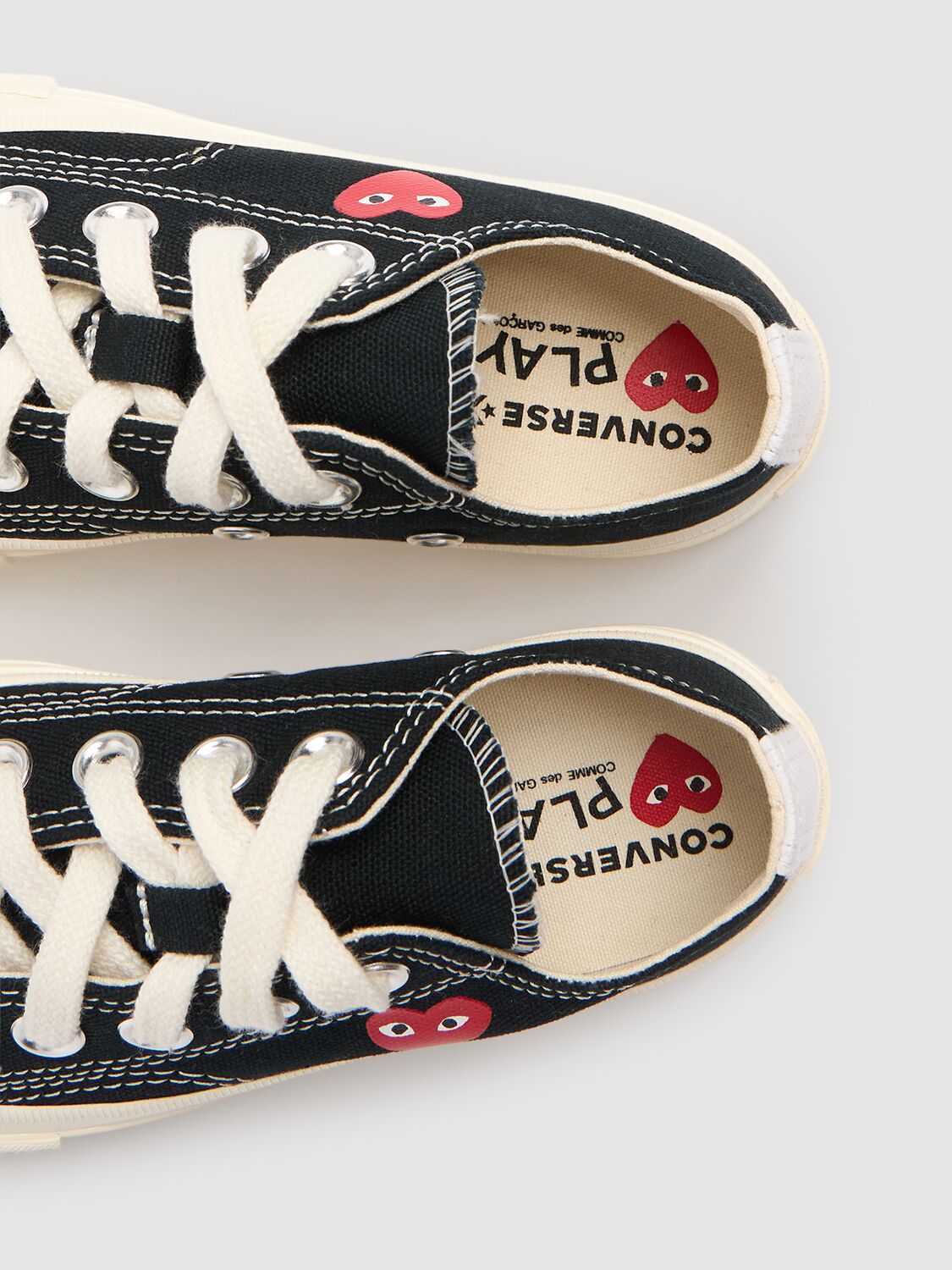 Shop Comme Des Garçons Play Play Converse Cotton Low Sneakers In Black