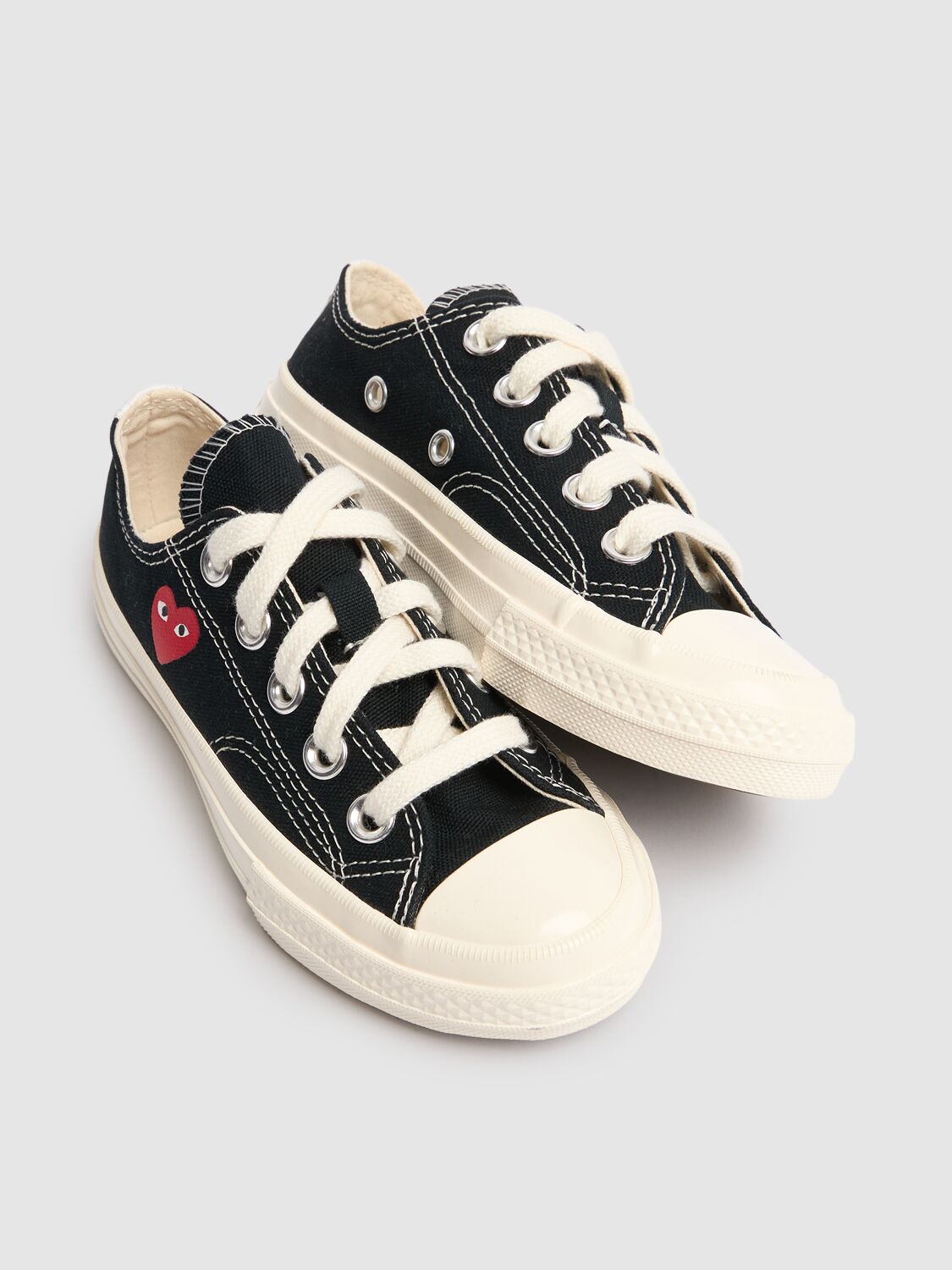Shop Comme Des Garçons Play Play Converse Cotton Low Sneakers In Black