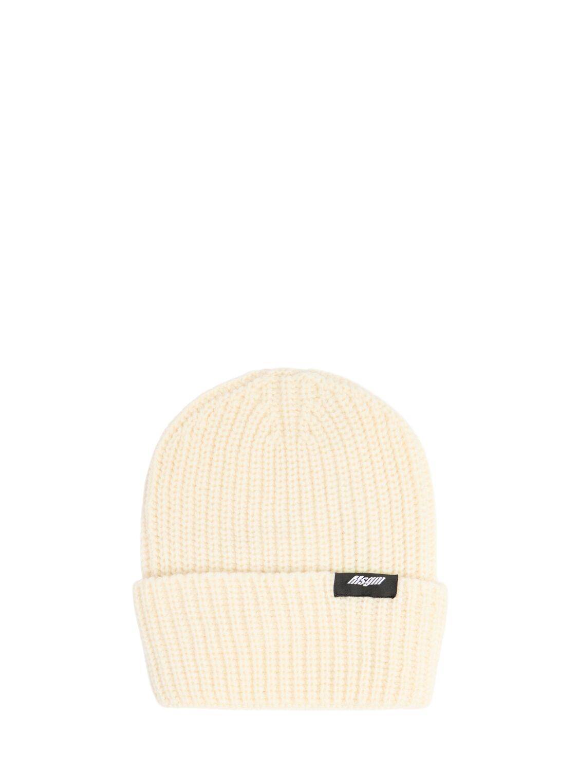 Msgm Wool Blend Knit Beanie In Neutral