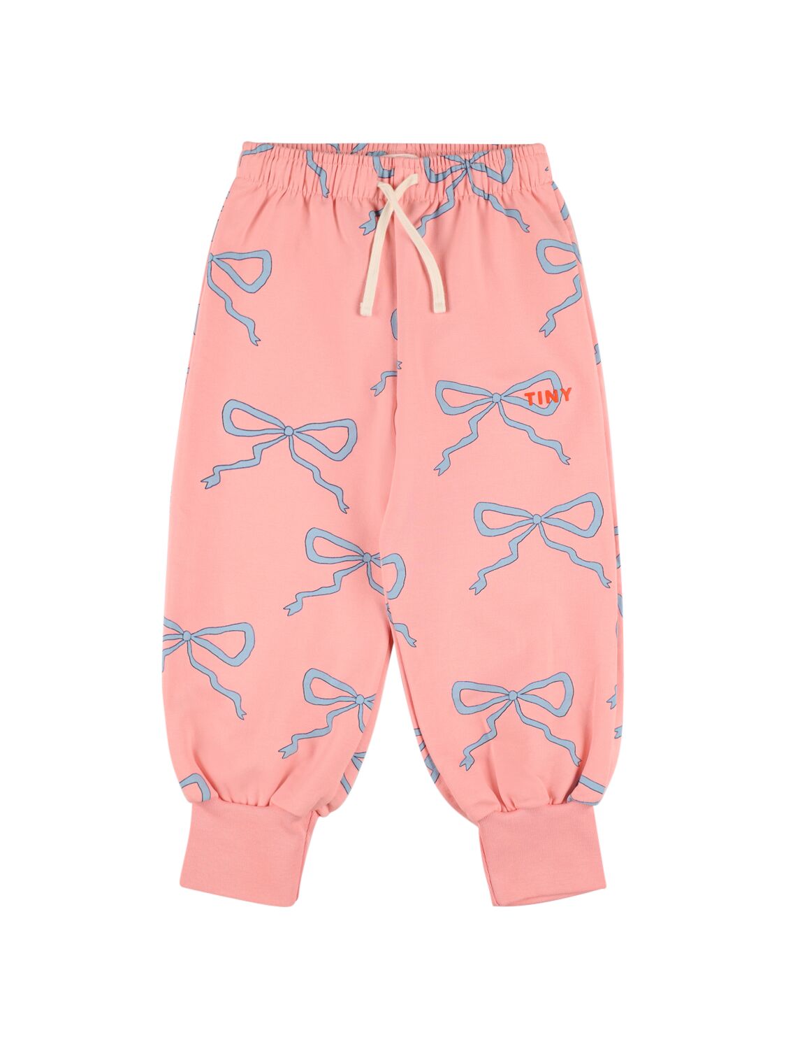 Tiny Cottons Bow Print Cotton Blend Sweatpants In Pink