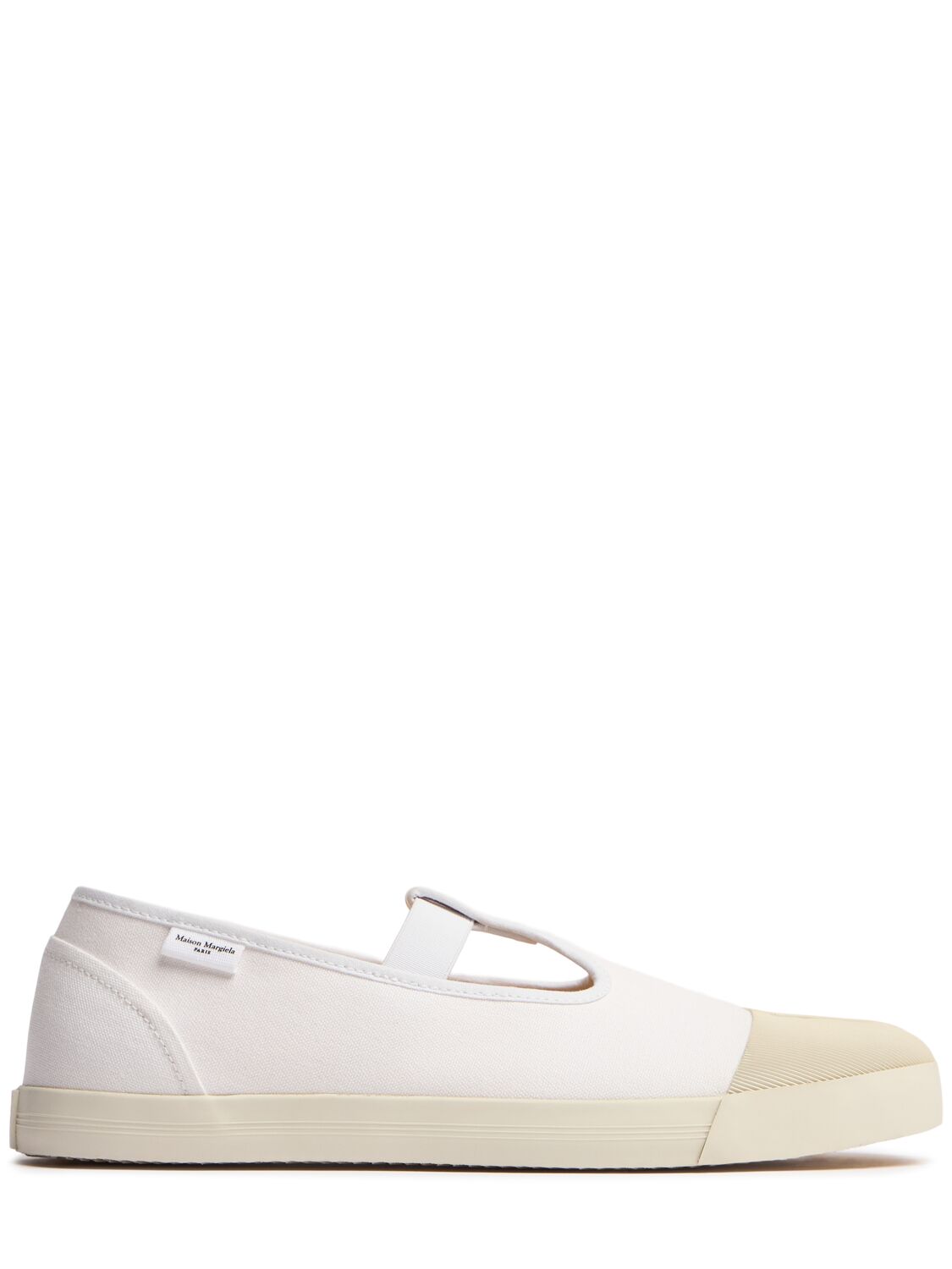 Shop Maison Margiela Tabi Mary Jane Flats In White