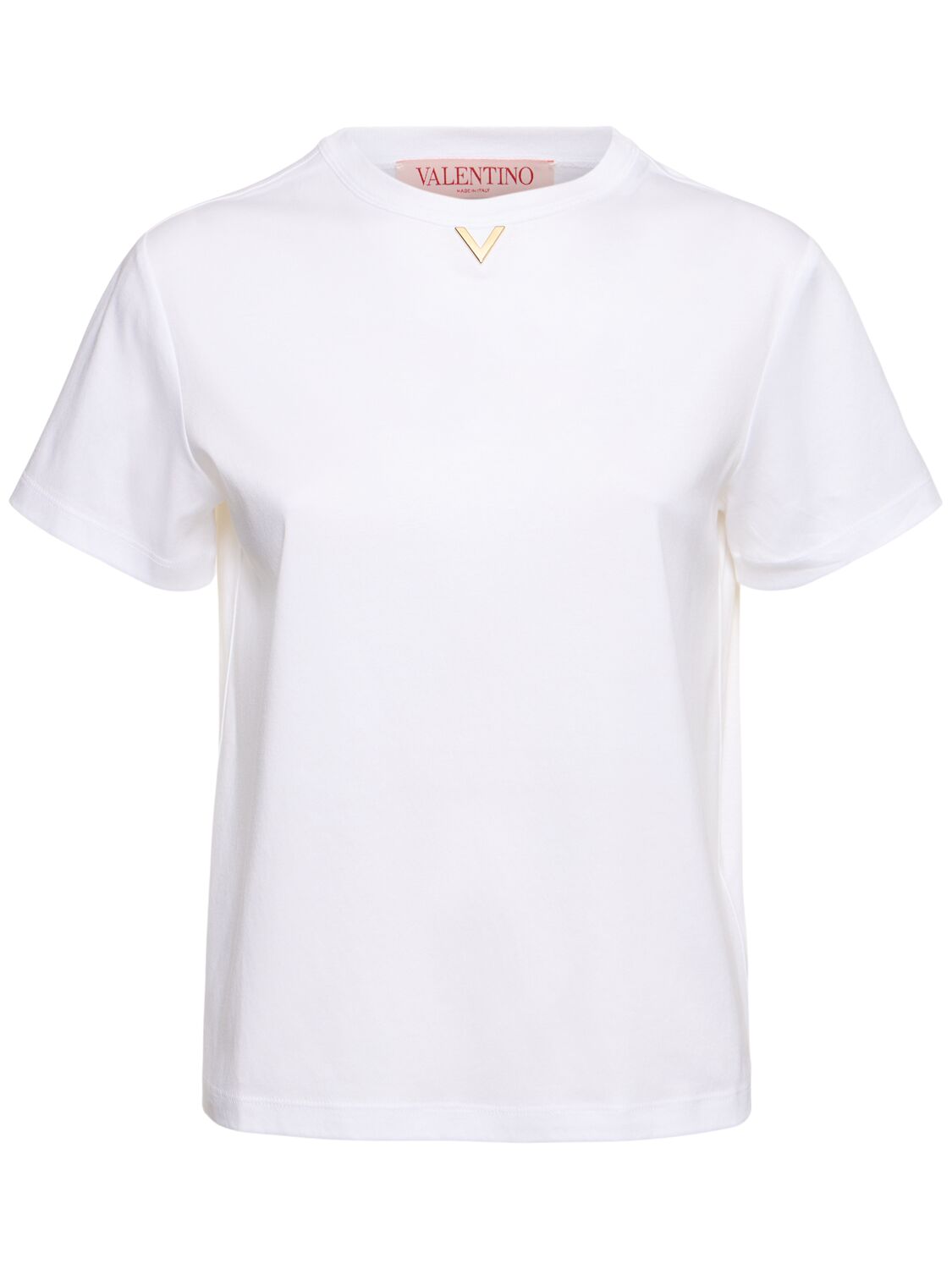 Shop Valentino Jersey Logo T-shirt In White