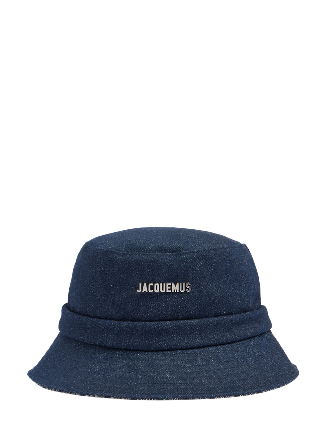 Shop Jacquemus Le Bob Gadjo Cotton Logo Bucket Hat In Navy/navy Strip