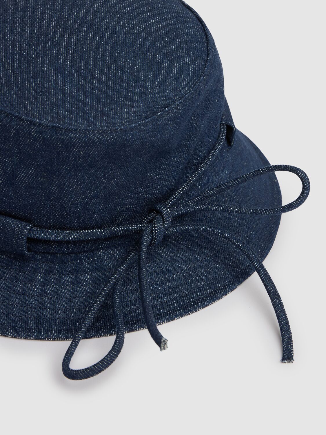 Shop Jacquemus Le Bob Gadjo Cotton Logo Bucket Hat In Navy/navy Strip