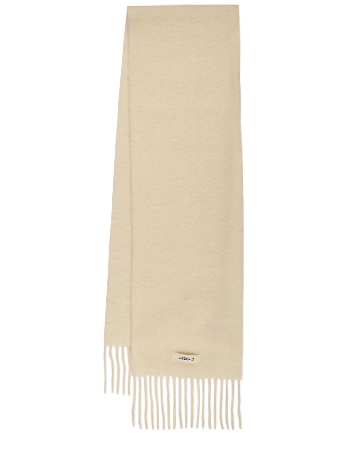 Jacquemus L'echarpe Carro Mohair Blend Scarf In Off-white