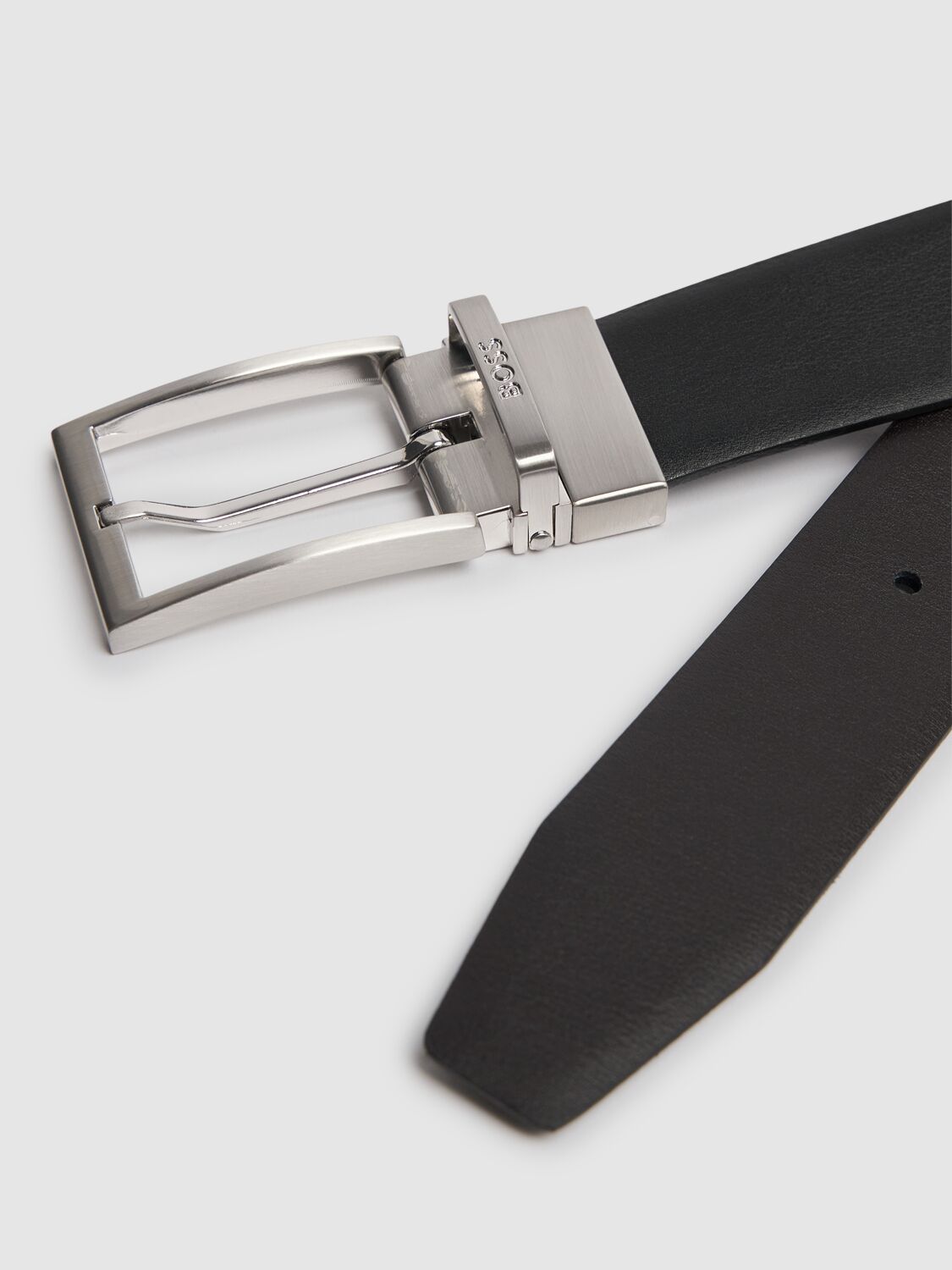 Shop Hugo Boss Olarion Leather Belt In Black