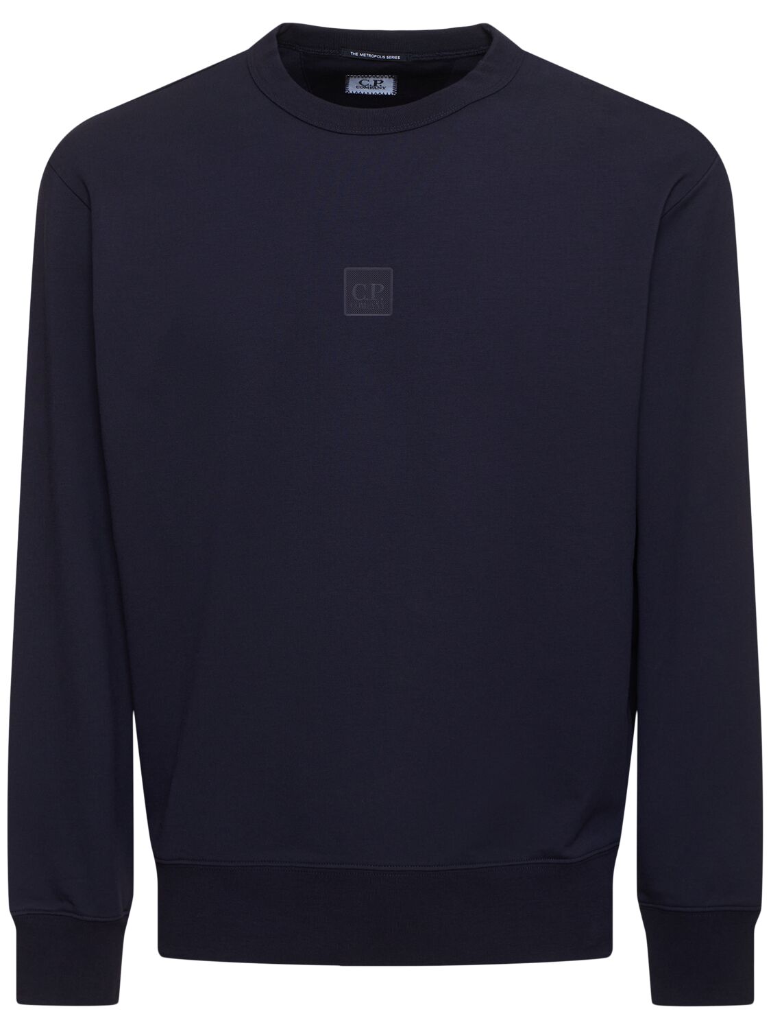 C.p. Company Fleece Long-sleeved Sweatshirt In Navy