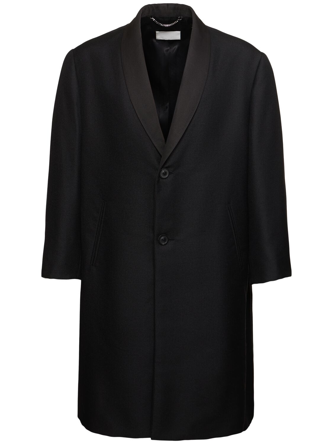 Maison Margiela Wool & Mohair Twill Coat In Black