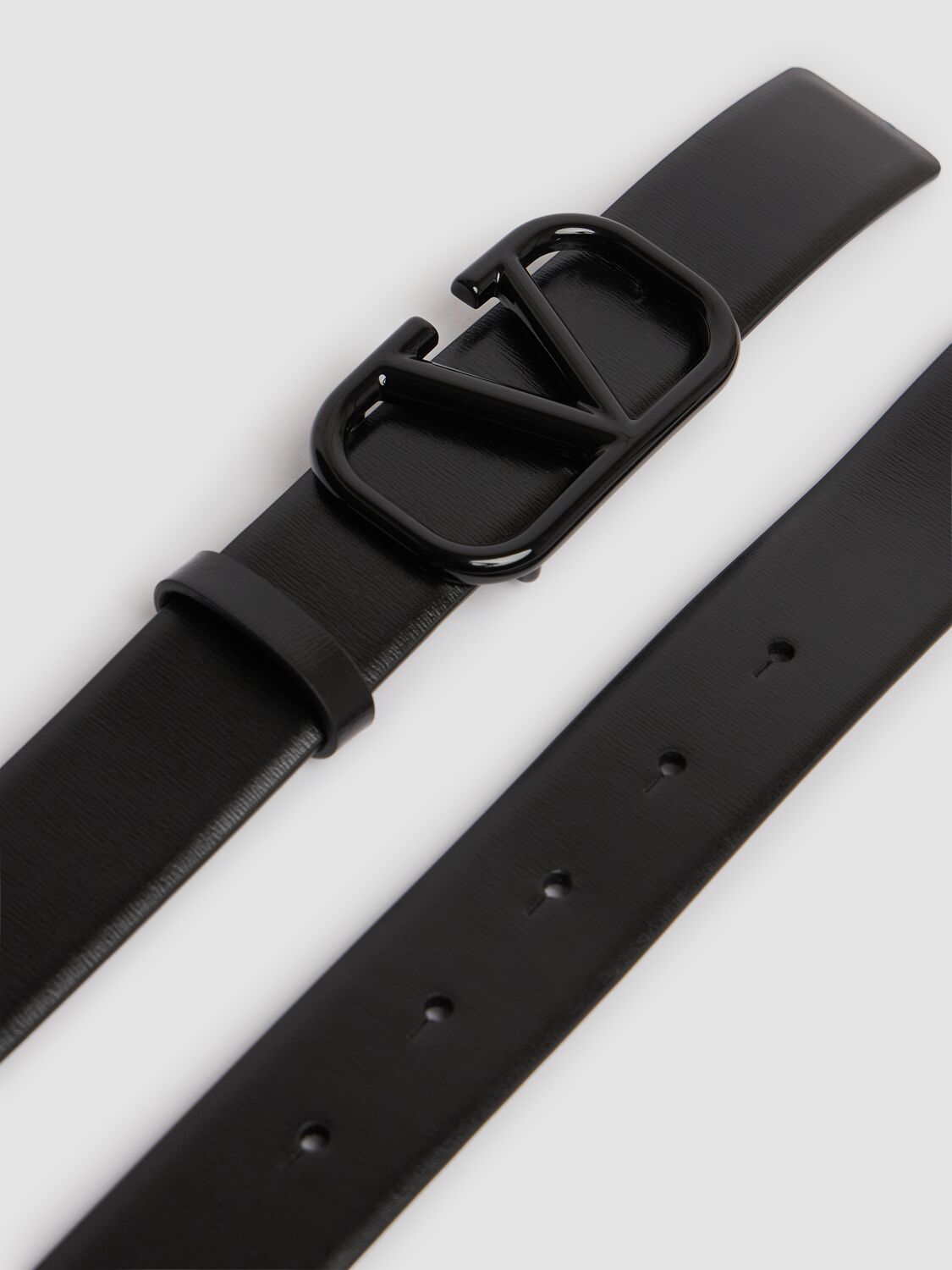 Shop Valentino 30mm Vlogo Signature Leather Belt In Black