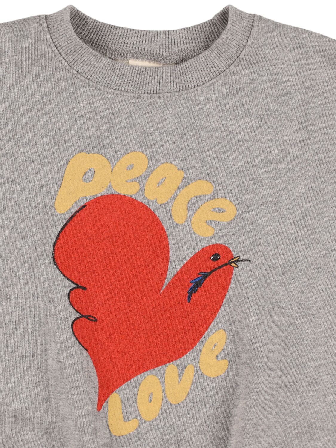 Jellymallow Printed Cotton Crewneck Sweatshirt In Grey