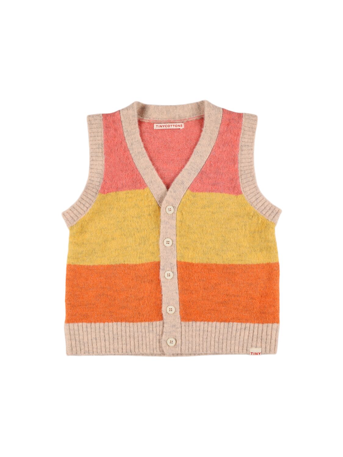 Tiny Cottons Acrylic Blend Knit Vest Cardigan In Multicolor