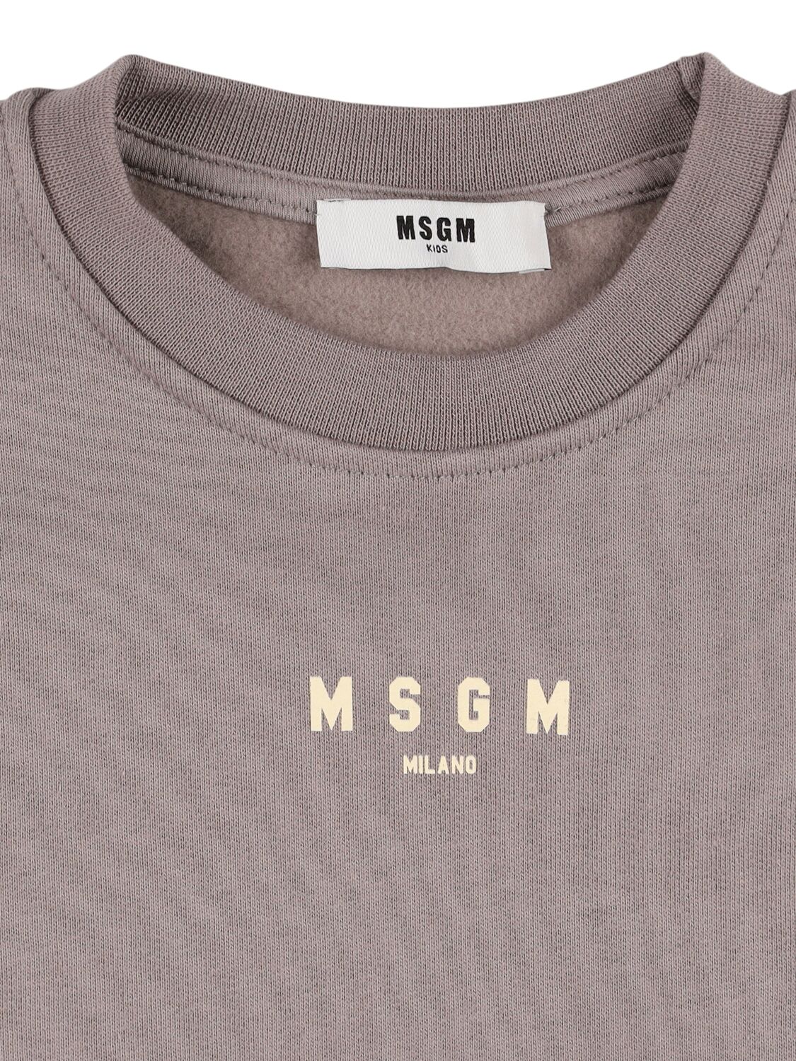 Shop Msgm Printed Cotton Sweatshirt In Beige