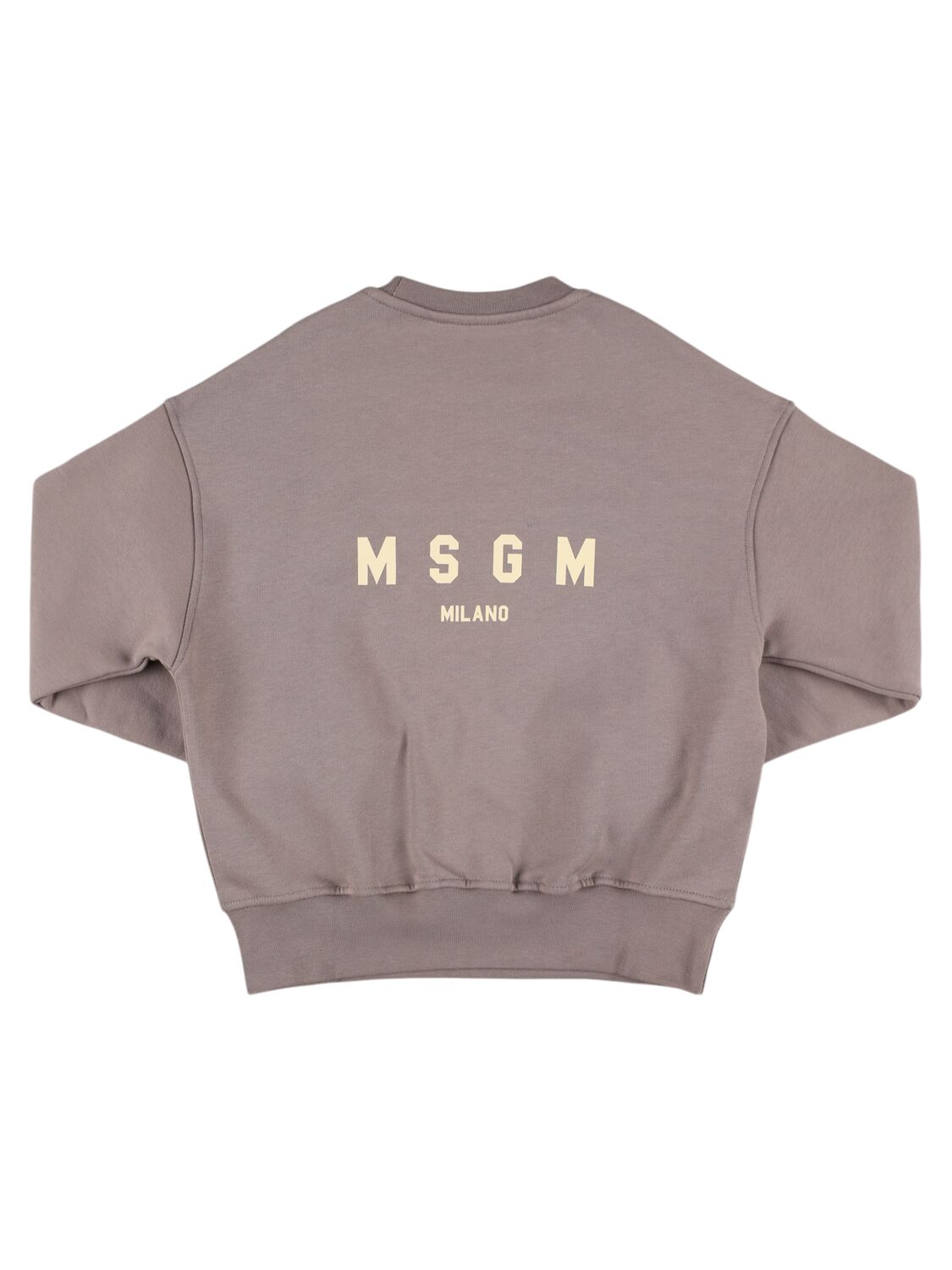 Shop Msgm Printed Cotton Sweatshirt In Beige