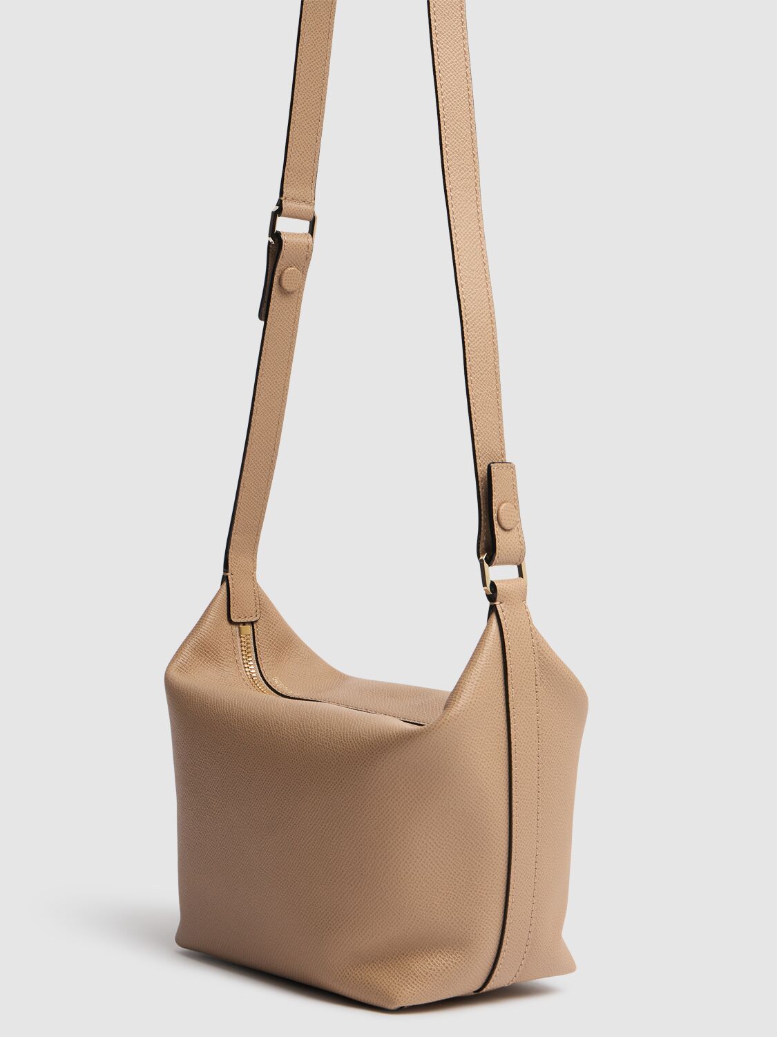 Shop Valextra Mochi Leather Bag In Cachemire