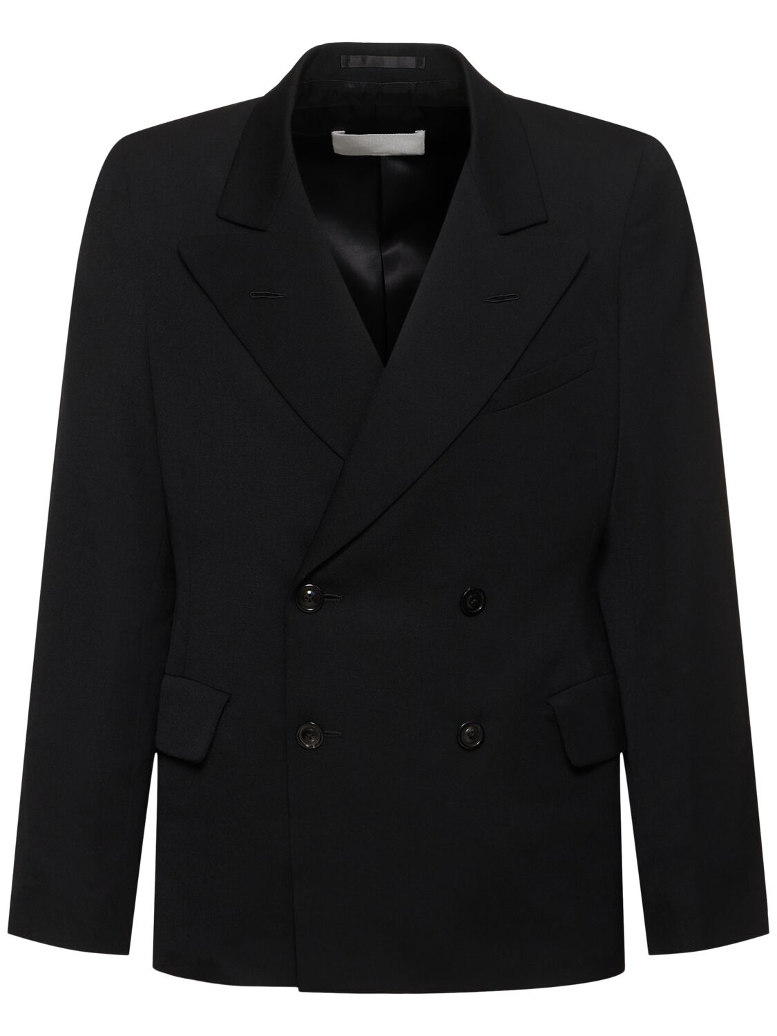 Maison Margiela Double Breasted Wool Blazer In Black