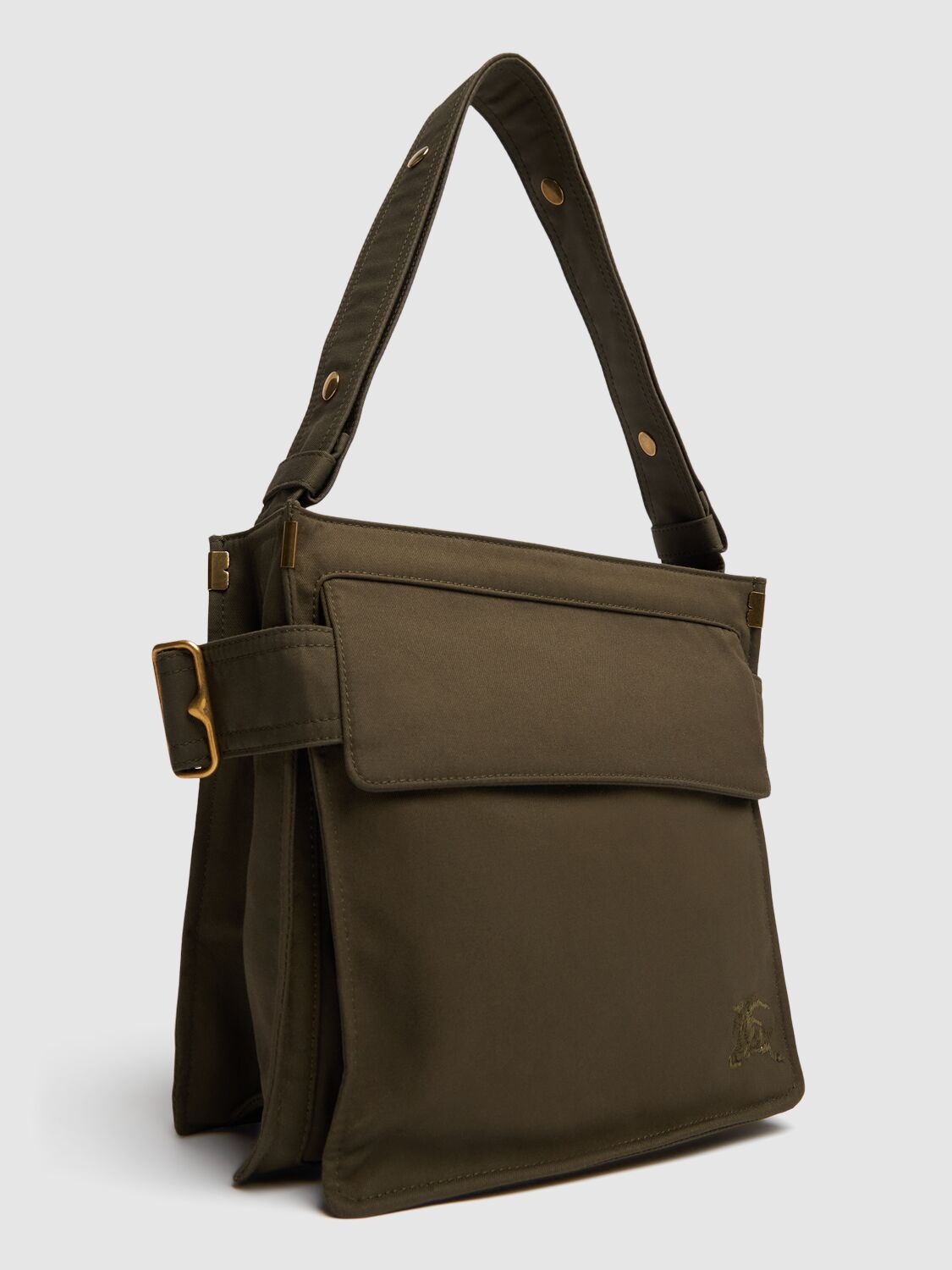 Shop Burberry Trench Small Canvas Tote Bag In Military Green