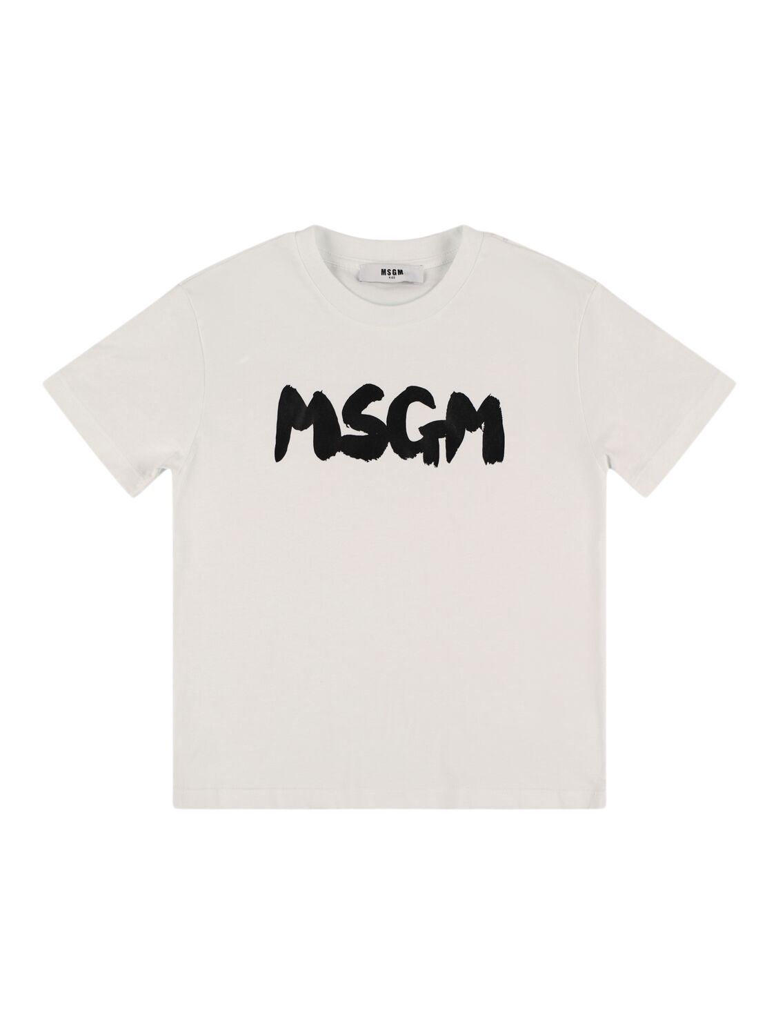 Msgm Printed Cotton Jersey T-shirt In White