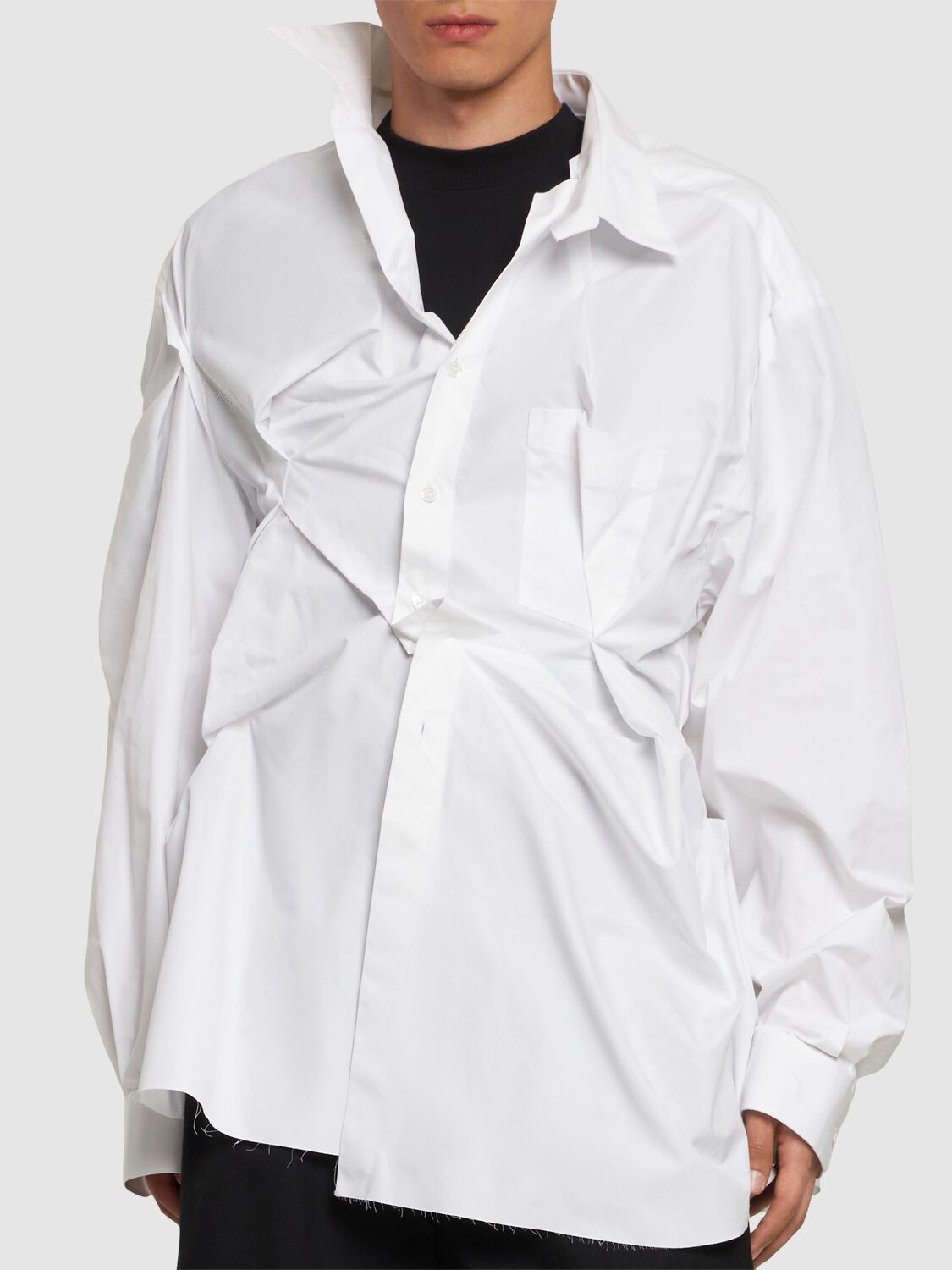 Shop Maison Margiela Cotton Poplin Shirt In White