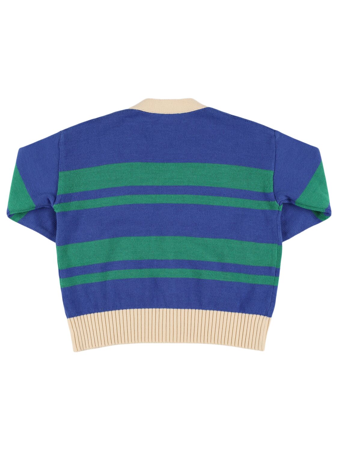 Shop Tiny Cottons Cotton & Wool Knit Cardigan In Blue/green