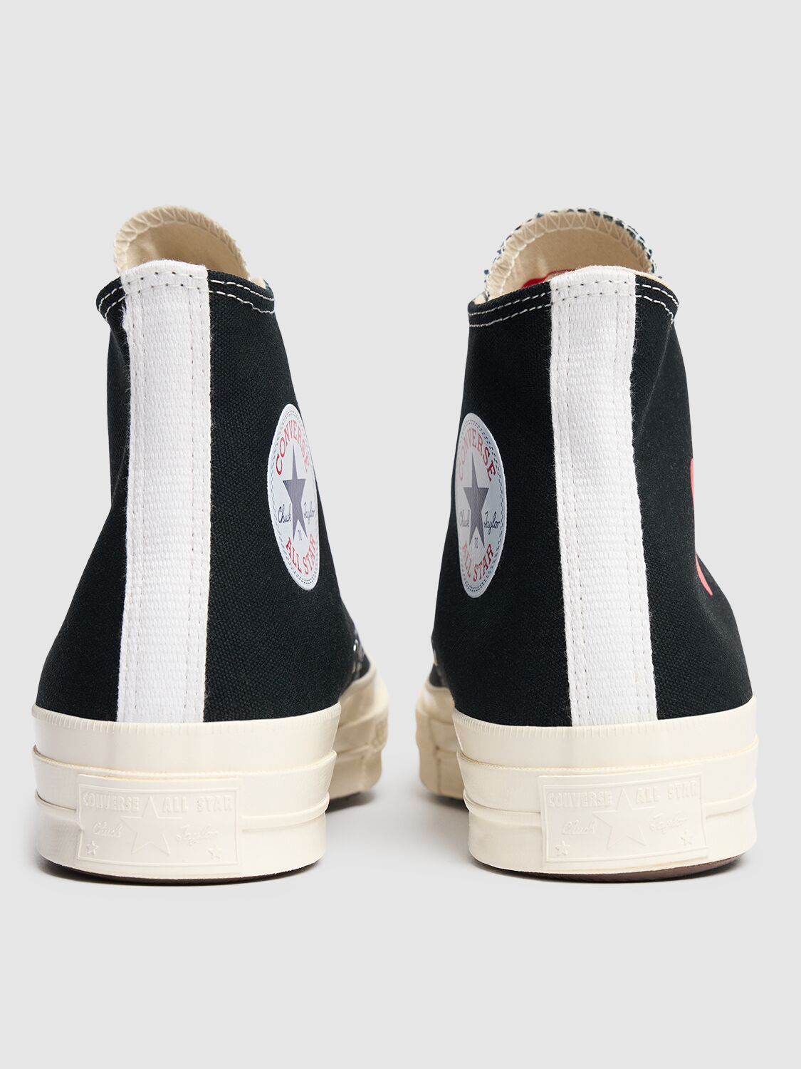 Shop Comme Des Garçons Play 20mm Play Converse Cotton Sneakers In Black