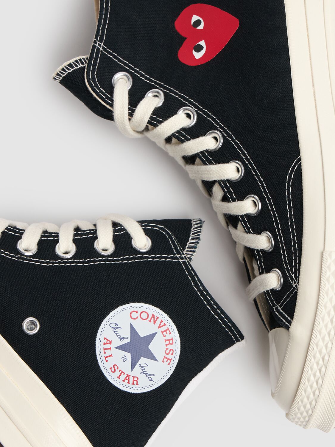 Shop Comme Des Garçons Play 20mm Play Converse Cotton Sneakers In Black