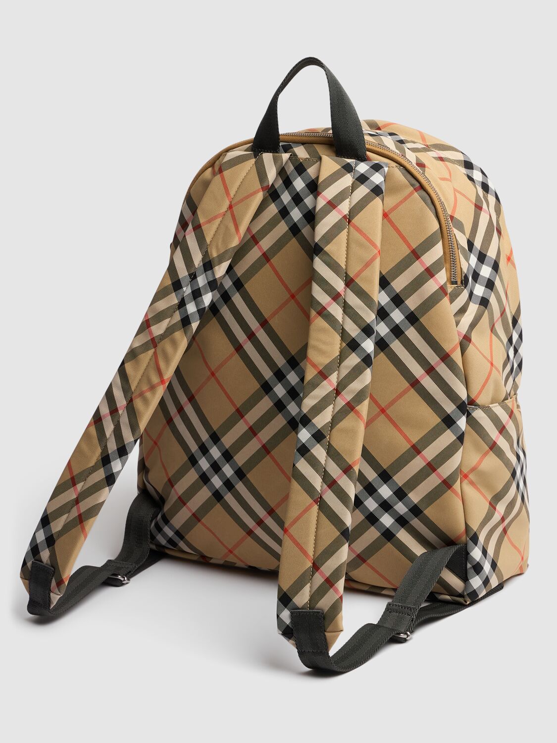 Shop Burberry Essential Check Jacquard Backpack In Sand