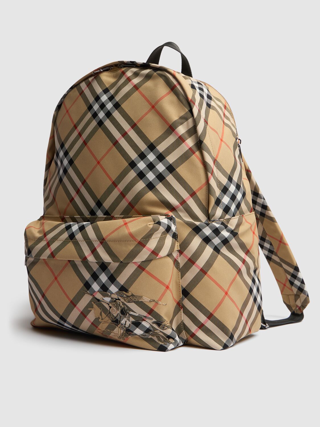 Shop Burberry Essential Check Jacquard Backpack In Sand