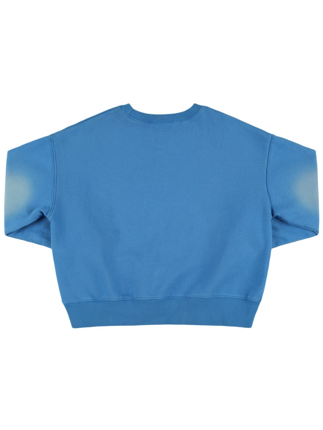 Shop Jellymallow Printed Cotton Crewneck Sweatshirt In Blue