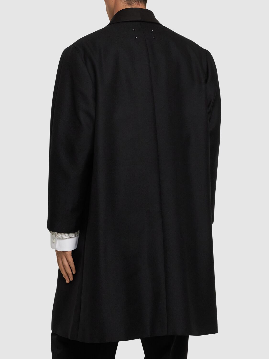 Shop Maison Margiela Wool & Mohair Twill Coat In Black