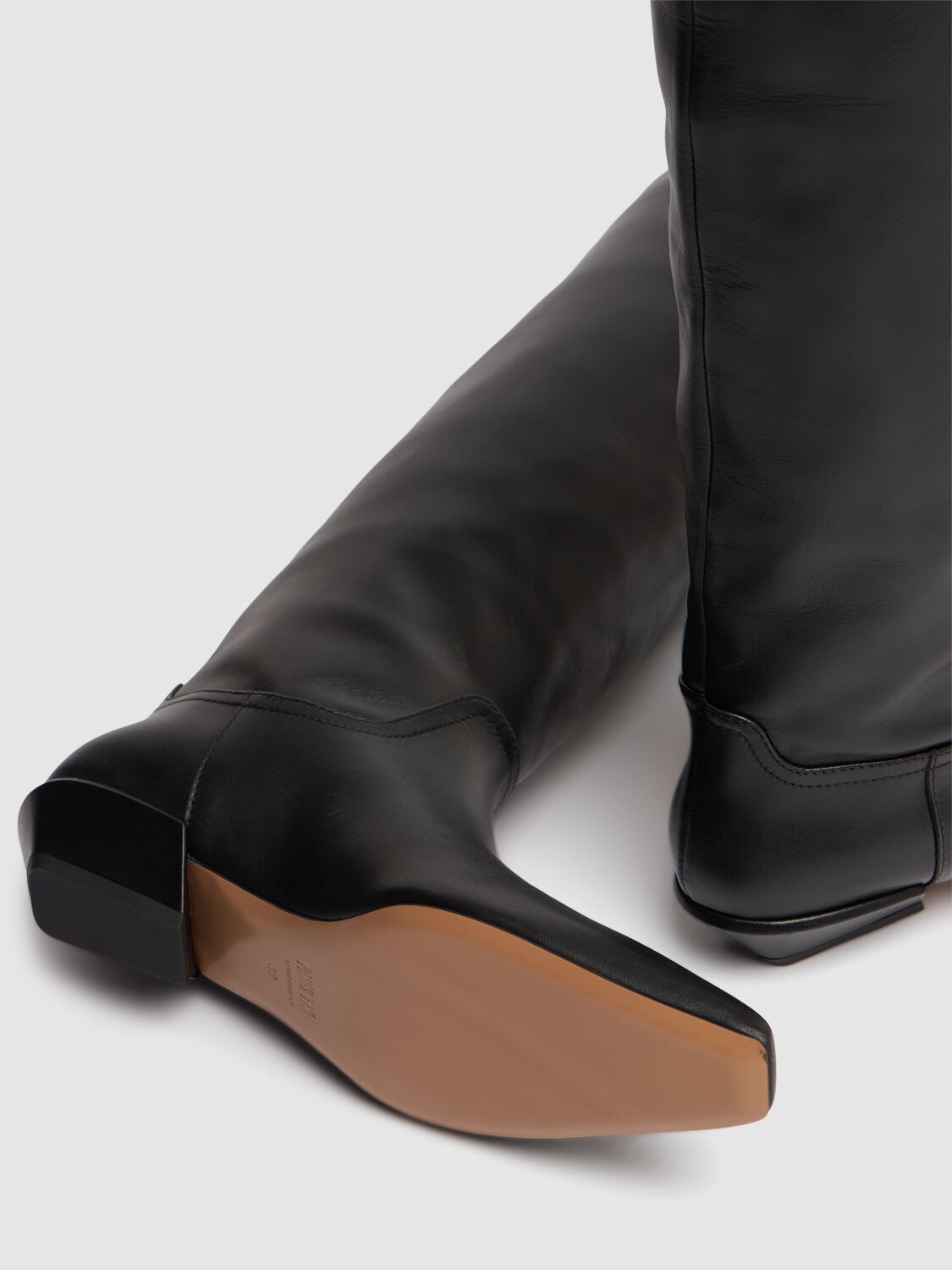 Shop Paris Texas 25mm Bettina Over-the-knee Leather Boots In Black