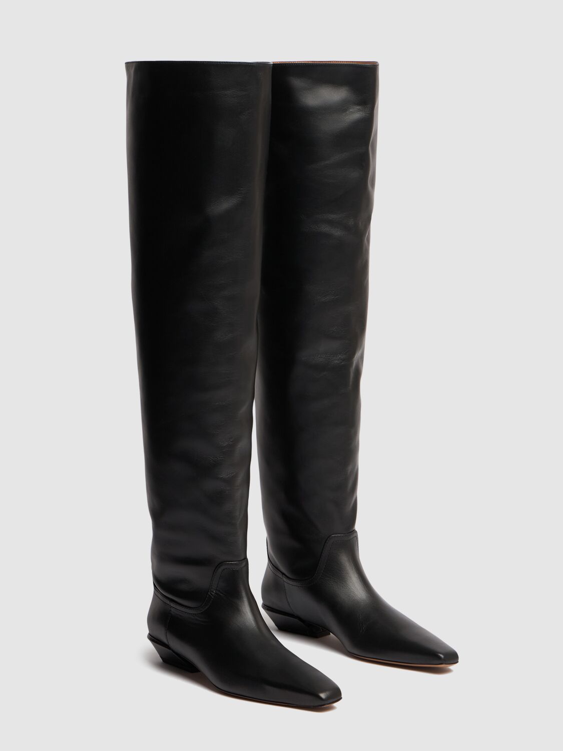 Shop Paris Texas 25mm Bettina Over-the-knee Leather Boots In Black