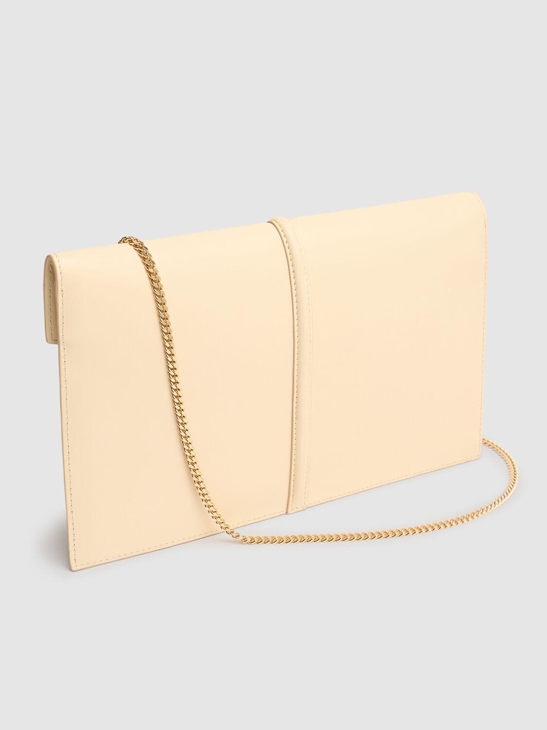 Shop Demellier Tokyo Smooth Leather Clutch In Sand