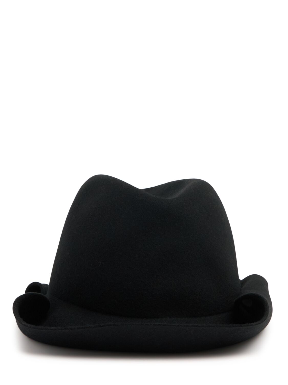 Yohji Yamamoto Roll Brim Wool Hat In Black