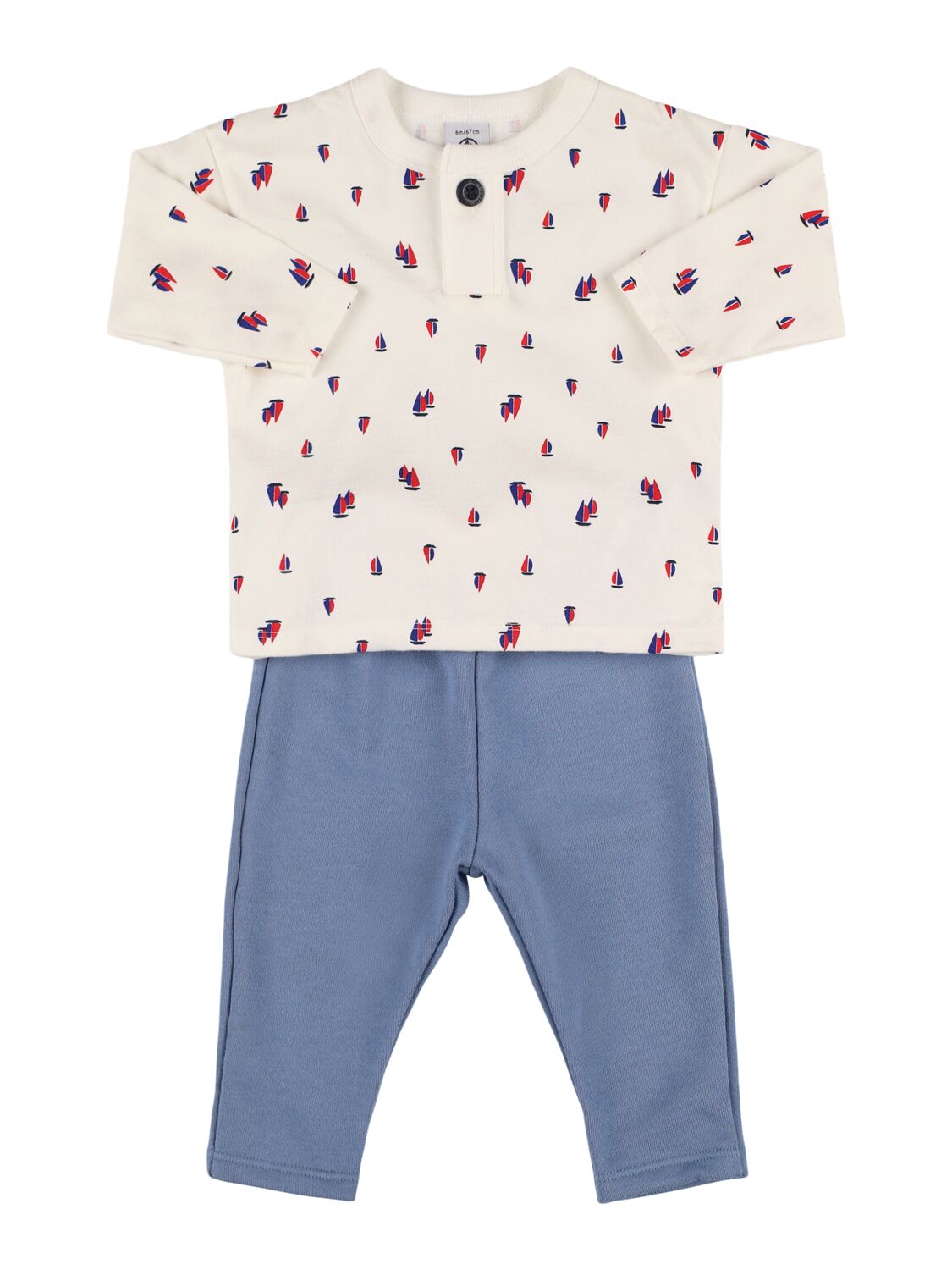 Petit Bateau Kids' Printed Cotton T-shirt & Pants In White