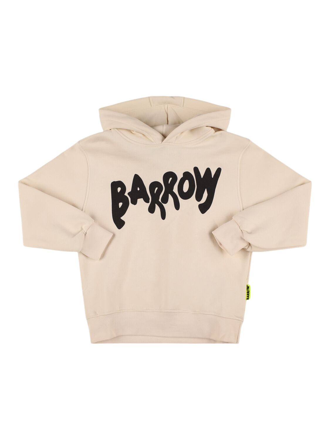 Barrow Kids' Printed Cotton Hoodie In Beige