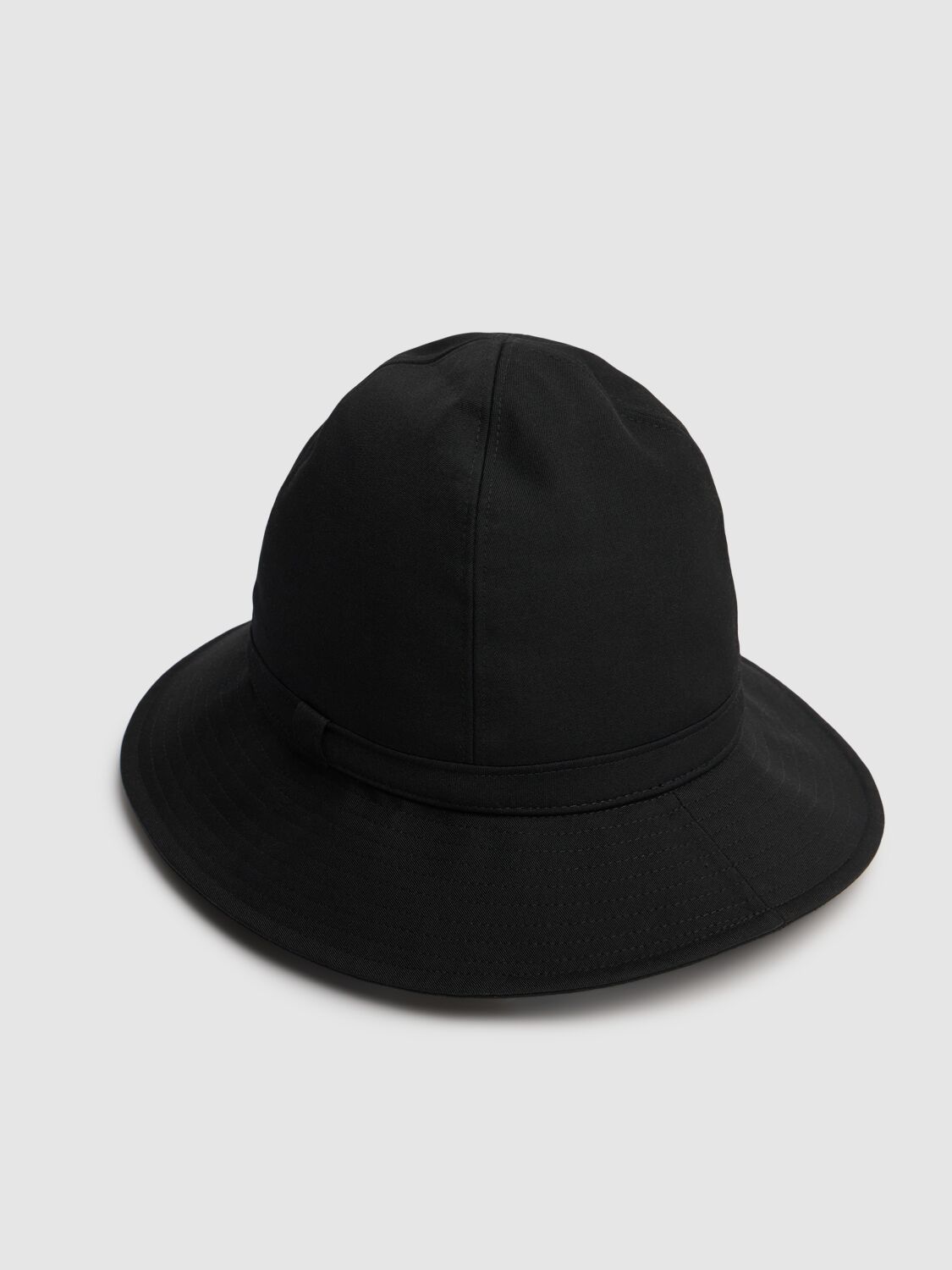 Shop Yohji Yamamoto Fedora Wrinkled Wool Gabardine Hat In Black