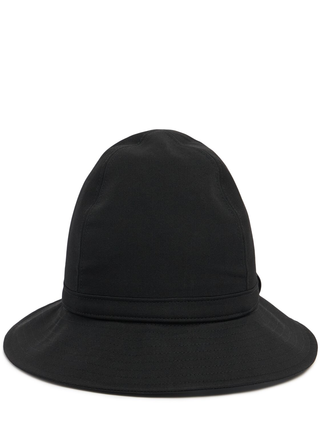 Yohji Yamamoto Fedora Wrinkled Wool Gabardine Hat In Black