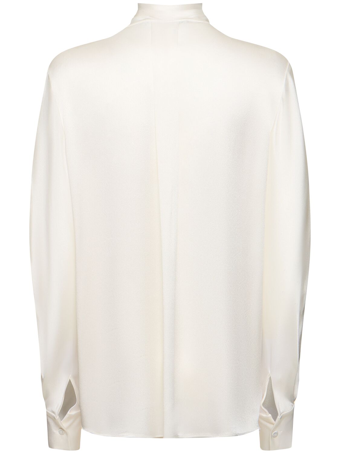 Shop Alberta Ferretti Bow Neck Satin Shirt In White