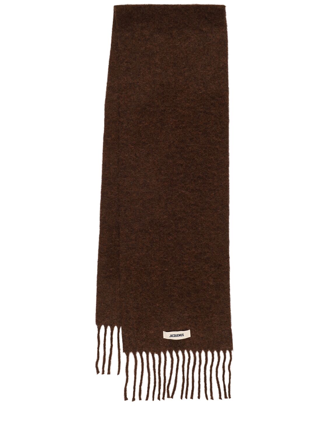 Jacquemus L'echarpe Carro Mohair Blend Scarf In Brown