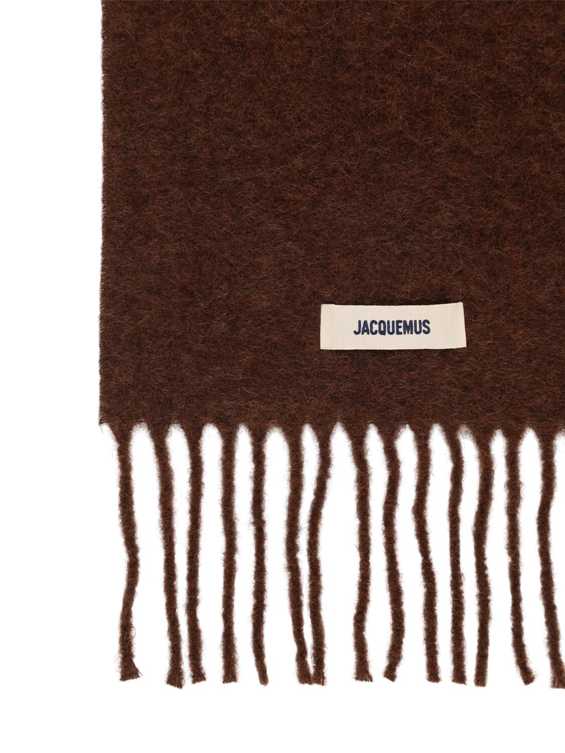 Shop Jacquemus L'echarpe Carro Mohair Blend Scarf In Brown