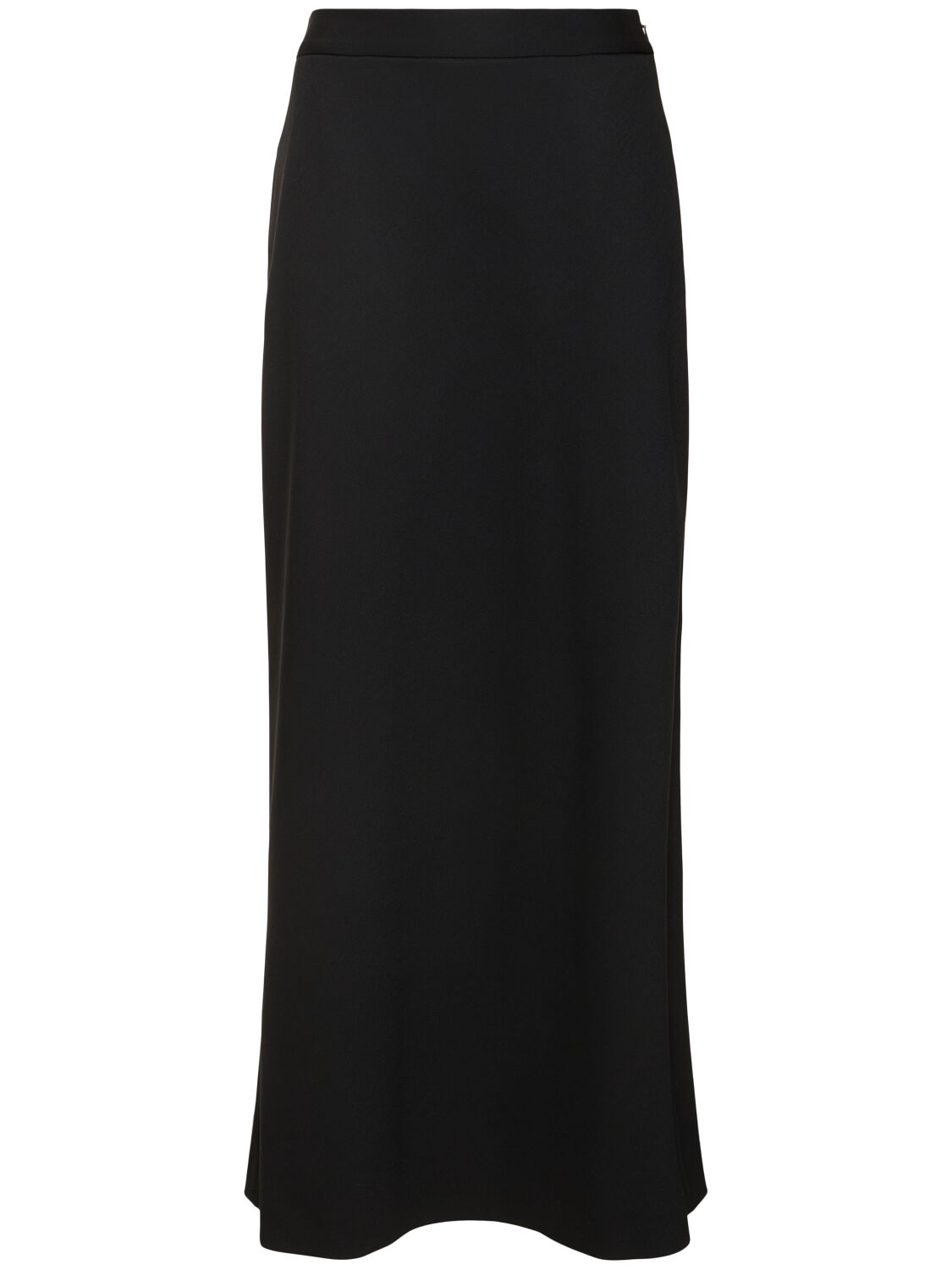 Alberta Ferretti Wool Blend Twill Long Skirt In Black