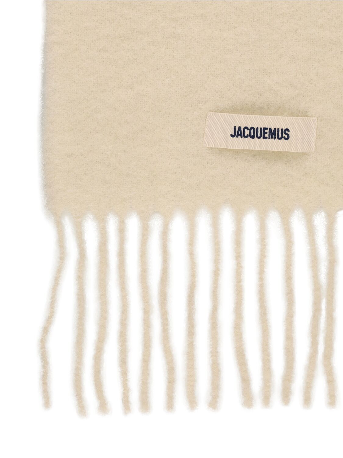 Shop Jacquemus L'echarpe Carro Mohair Blend Scarf In Off-white