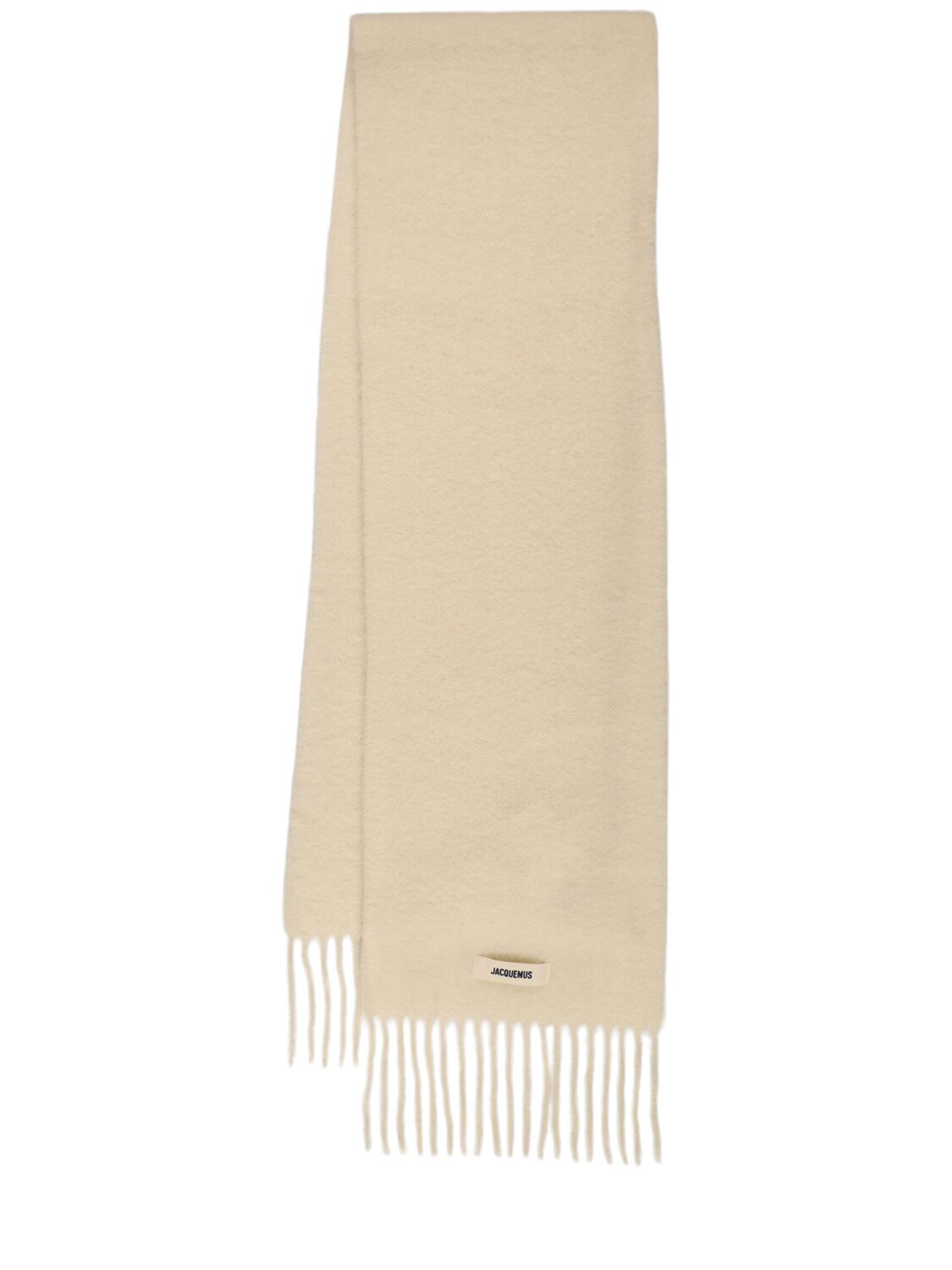 Jacquemus L'echarpe Carro Mohair Blend Scarf In Neutral